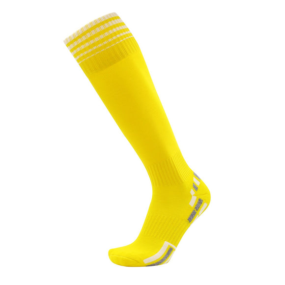 1 Pair Wonderful Women's Knee High Sports Socks. Perfect for Fitness, Gym and Any Workout or Sport Size 6-9 MS1604004 (Yellow w/ White Strip)