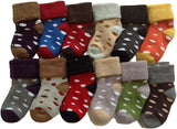 Lian LifeStyle Men's 5 Pairs Pack Rabit Hair&Wool Crew Socks Solid Size 7-11 Solid