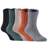 Children's Durable, Stretchable, Thick & Warm Wool Crew Socks. Perfect as Winter Snow Sock and All Seasons FS01, 5 Pair, Size 4Y-6Y, Black, DarkGrey, Biege, Coffee, Grey