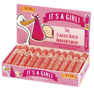 Dubble Bubble It's a Girl! Pink Bubble Gum Gender Reveal Cigars
