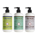 Mrs. Meyers Clean Day Hand Lotion, 1 Pack Lemon Verbena, 1 Pack Basil, 1 Pack Lavender, 12 OZ each