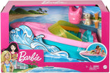 Barbie Boat with Puppy and Themed Accessories, Fits 3 Dolls, Floats in Water, Great Gift for 3 to 7 Year Olds (GRG29)