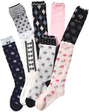 Lian LifeStyle Cute&Warm Girls 8 Pairs Knee High Cotton Socks CM01 Size 2Y-10Y