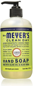 Mrs. Meyer's Clean Day Liquid Hand Soap, Cruelty Free and Biodegradable Formula, Lemon Verbena Scent, 12.5 oz 2-Packs