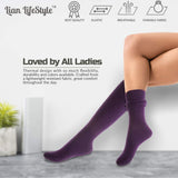 Lian LifeStyle Big Girl's Women's 4 Pairs Knee High Wool Socks LBGFS05 Size 6-9