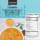 ORGANIC Ready to Eat Indian Meals- Yellow Lentils w/ Chickpeas Curry - 10oz Pouches | Non-GMO, Vegan, Gluten Free & Kosher | Authentic Cuisine in 90 Seconds, 5-Packs