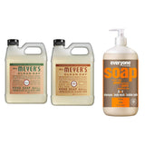Liquid Hand Soap Refill, 1 Pack Geranium, 1 Pack Oat Blosom, 33 OZ each include 1, 32 OZ Bottle of Bath & Shower Gel Soap, Citrus/Mint