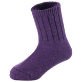 6 Pairs Children's Durable, Stretchable, Thick & Warm Wool Crew Socks. Perfect as Winter Snow Sock and All Seasons FS01 6P Size 0Y-2Y(Purple)
