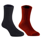 Children's Durable, Stretchable, Thick & Warm Wool Crew Socks. Perfect as Winter Snow Sock and All Seasons FS01, 2 Pair, Size 4Y-6Y, Black, Wine