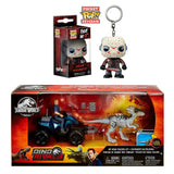 Keychain: Horror - Jason Voorhees Toy Figure+ World Deluxe Story Pack Off-Road Tracker ATV, Pack of 2