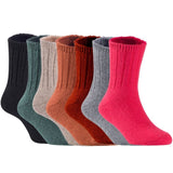 Children's Durable, Stretchable, Thick & Warm Wool Crew Socks. Perfect as Winter Snow Sock and All Seasons FS01, 7 Pair, Size 4Y-6Y, Black, DarkGrey, Biege, Coffee, Wine, Grey, Red