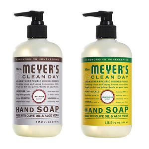Mrs. Meyers Clean Day Liquid Hand Soap, 1 Pack Lavendar, 1 Pack Honey suckle, 12.5 OZ each