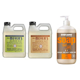 Liquid Hand Soap Refill, 1 Pack Lemon Verbena, 1 Pack Oat Blosom, 33 OZ each include 1, 32 OZ Bottle of Bath & Shower Gel Soap, Citrus/Mint
