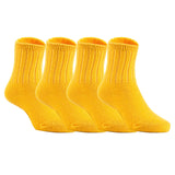 4 Pairs Children's Comfy, Durable, Stretchable, Thick & Warm Wool Crew Socks. Perfect as Winter Snow Sock and All Seasons FS01 Size 4Y-6Y(Yellow)