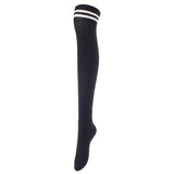 Incredible Women's 4 Pairs Thigh High Cotton Socks Unique, Durable And Super Soft For Everyday Relaxed Feet LAJ1023 Size 6-9 (Black)