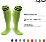 Lovely Annie Girls' 2 Pairs Knee High Sports Socks for Baseball/Soccer/Lacrosse 003 S(Green)