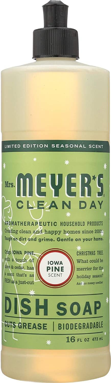 Mrs. Meyer's Clean Day Liquid Dish Soap, Cruelty Free Formula, Iowa Pine Scent, 16 oz