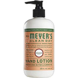 Mrs. Meyers Clean Day Hand Lotion, 1 Pack Honeysuckle, 1 Pack Lavender, 1 Pack Geranium, 1 Pack Plumbery, 12 OZ each