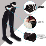 Meso Women's 4 Pairs Awesome Thigh High Cotton Socks, Comfortable, Soft and Super Durable Size 6-9 M1022 (Random) 4c6