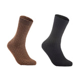 Lian LifeStyle Gorgeous Big Girls Women's 2 Pair Wool Crew Socks Size 6-9 FS03, Color (Brown,DarkGrey)