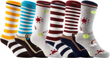 Lovely Annie Unisex Children 6 Pairs Pack Non-Skid Knee High Cotton Socks 6M-3Y
