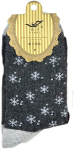 Lian LifeStyle 1 Pair Girl's Angora Lambs Wool Socks Snowflakes Size 7-9 Casual