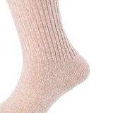 Lovely Annie Big Girl's & Women's 4 Pairs Knee High Wool Socks | Comfy, Cozy and Fancy Leg Warmer Stockings AFS05 Size L/XL(Beige)