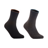 Lian LifeStyle Women's 2 Pairs Cute & Comfortable Wool Crew Socks Size 6-9 HR1612, Color (Black, DarkGrey)