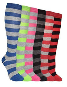 Women's 6 Pairs Truly Beautiful Cable-Knit Over The Knee Socks Various Patterns LSR One Size