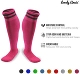 Lovely Annie Women's 2 Pairs Knee High Sports Socks for Baseball/Soccer/Lacrosse 003 M(Rose)