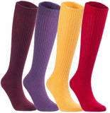 Lian LifeStyle Big Girl's Women's 4 Pairs Knee High Wool Socks LBGFS05 Size 6-9