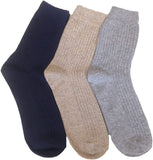 Lian LifeStyle Men's 3 or 6 Pairs Wool Socks Solid Color Size 8-11