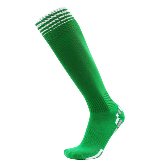 1 Pair Fantastic Men Knee High Sports Socks. Cozy, Comfortable, Durable and Health Supporting Size 6-9 MS1604004 (Green w/ White Strip)