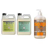 Liquid Hand Soap Refill, 1 Pack Lemon Verbena, 1 Pack Basil, 33 OZ each include 1, 32 OZ Bottle of Bath & Shower Gel Soap, Citrus/Mint