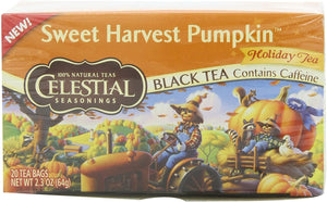 Celestial Seasonings Black Tea,Sweet Harvest Pumpkin, 20 Bags (Pack of 6)