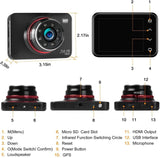 Lian LifeStyle Latest Technology HD Dash Camera Trusted Quality Car Accessories: Security Camera Front & Rear with Night Vision for Safety SD LY1000