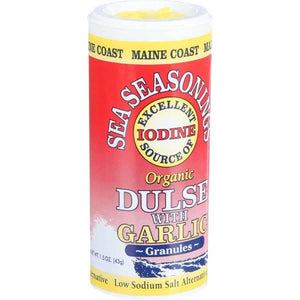 Maine Coast Organic Sea Seasonings - Dulse Granules with Garlic - 1.5 oz Shaker - Case of 3