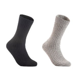 Lian LifeStyle Gorgeous Big Girls Women's 2 Pair Wool Crew Socks Size 6-9 FS03, Color (DarkGrey,LightGrey)