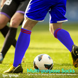 Lian LifeStyle Women's 1 Pair Knee High Sports Socks for Baseball/Soccer/Lacrosse XL002 M/L Blue
