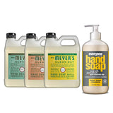 Liquid Hand Soap Refill, 1 Pack Basil, 1 Pack Geranium, 1 Pack Honey Suckle, 33 OZ each include 1, 12.75 OZ Bottle of Hand Soap Meyer Lemon