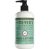 Mrs. Meyers Clean Day Hand Lotion, 1 Pack Lemon Verbena, 1 Pack Basil, 1 Pack Rainwater, 12 OZ each