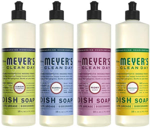 Mrs. Meyers Clean Day Liquid Dish Soap, 1 Pack Lemon Verbena, 1 Pack Bluebell, 1 Pack Peony, 1 Pack Honeysuckle, 16 OZ each