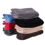 Men's 4 Pairs High Performance Wool Socks, Breathable & Lightweight Moisture Wicking Crew Socks for Hiking and Running LK0602 Size 6-9 (Grey)