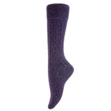Lovely Annie Women's Girl's 2 Pairs Stylish Knee High Wool Socks. Lightweight, Cozy, Thick, Warm, Breathable & Absorbent Size 2.5-7 HR1412 (Purple)
