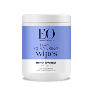 EO Hand Cleansing Natural Fiber Wipes, Lavender, 210 Wipes (Pack of 2)
