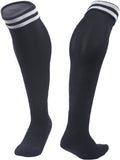 Lian LifeStyle Exceptional Men's 1 Pair Knee High Sports Socks for Soccer, Softball, Baseball, Many Other Sports XL002 Size 6-9 Black