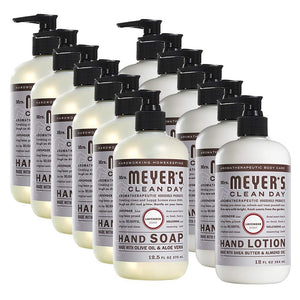 Mrs. Meyers Clean Day, 6 Packs Liquid Hand Soap 12.5 OZ, 6 Packs Hand Lotion 12 OZ, Lavender, 12-Packs