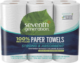 Seventh Generation Paper Towels, 100% Recycled Paper, 2-Ply, 6-Count (Pack of 4)