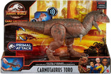 Jurassic World Camp Cretaceous Isla Nublar Control ‘N Conquer Carnotaurus Toro Large Dinosaur Figure with Primal Attack Feature, Sounds, Movable Joints, Authentic Detail; Map & Stickers
