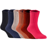 Children's Durable, Stretchable, Thick & Warm Wool Crew Socks. Perfect as Winter Snow Sock and All Seasons FS01, 6 Pair, Size 4Y-6Y, Black, Navy, Biege, Coffee, Wine, Red